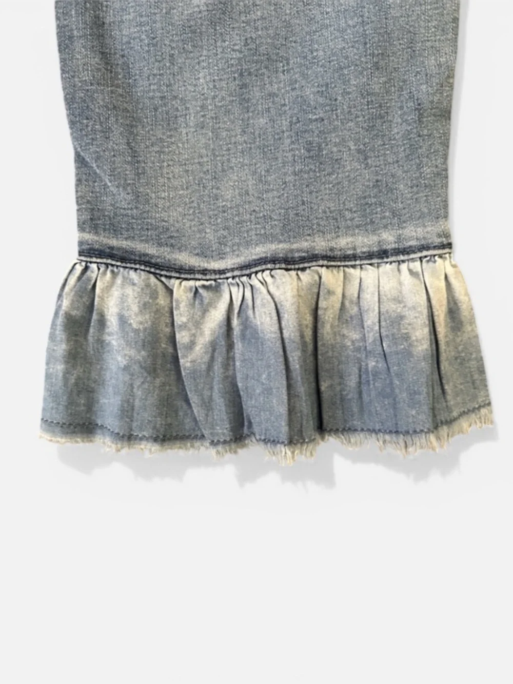 Est 1946 Denim High Rise Wash Crop Jeans Flouncy Frayed Hem Women’s Sz 14 - Picture 6 of 10